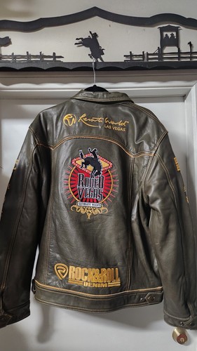 Nfr rodeo vegas leather jacket - leather,